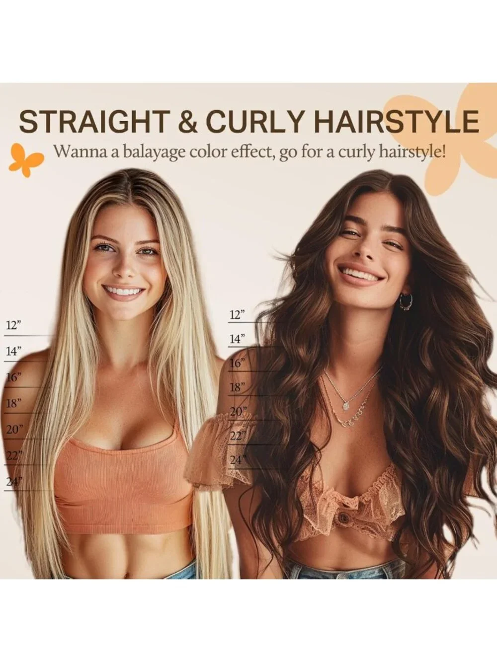 Clip-In Human Hair Extensions for Quick 5-Minute Installation, Natural Look